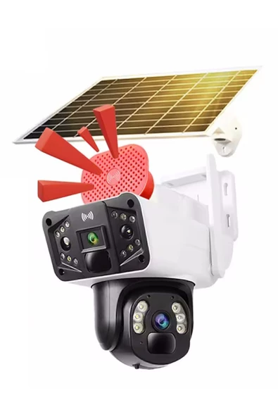 Okam 3915 4g 6mp Dual Lens Güneş Panelli Solar Sirenli Güvenlik Kamerası - 7