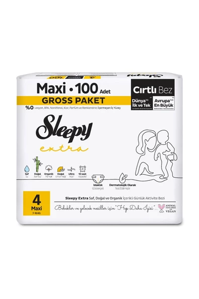 Sleepy Extra Günlük Aktivite Gross Paket Bebek Bezi 4 Numara Maxi 100 Adet - 2