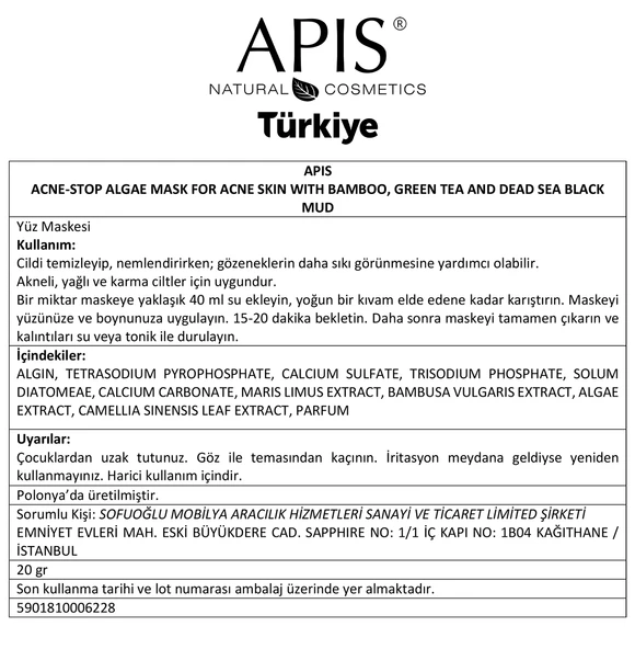 Alg Maskesi - Akne Giderici - 3 Adet - 20gr - 2