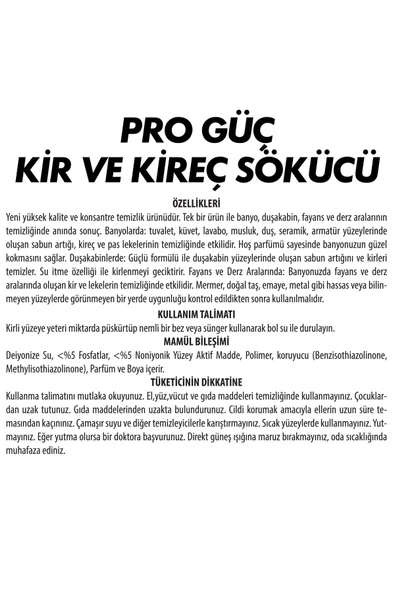 Sır Pro Güç Kir Kireç Sökücü 1000 ml + Yağ Kir Leke Sökücü 1000 ml - 2