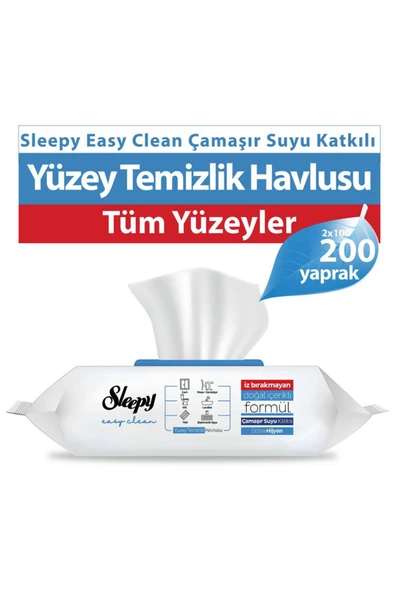 Sleepy Çamaşır Suyu Katkılı Temizlik Havlu 100'lü 2 Adet