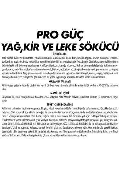 Sır Pro Güç Yağ Kir Leke Sökücü 1 Lt - 2