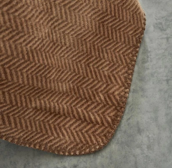 Karaca Home Sandra Bej Çift Kişilik Balık Sırtı Pamuk Battaniye - 2