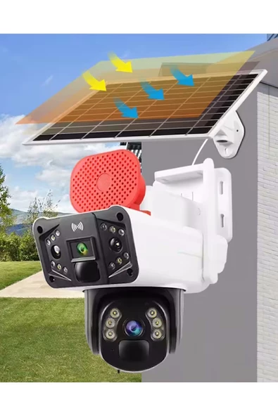 Okam 3915 4g 6mp Dual Lens Güneş Panelli Solar Sirenli Güvenlik Kamerası - 3