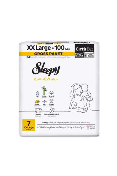 Sleepy Extra Günlük Aktivite Gross Paket Bebek Bezi 7 Numara Xxlarge 100 Adet - 2
