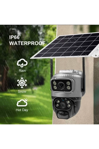 Mizu 4g Güneş Enerjili Dual Lens 360° Görüş Akıllı Güvenlik Kamerası V380 - 2