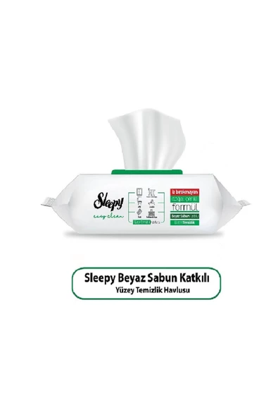 Sleepy Easy Clean Beyaz Sabun Katkılı Yüzey Temizlik Havlusu 3 Adet 3x100 300 Yaprak - 2