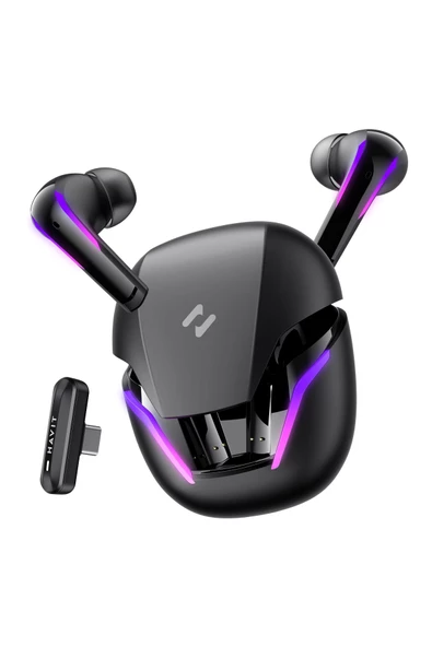 Havit  TW970 TWS RGB Gaming Bluetooth Kulaklık - 2.4GHz ve Bluetooth Modu - Siyah