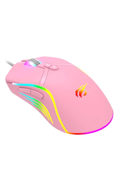 Havit  Gamenote MS1026 RGB Uyumlu Pembe Gaming Oyuncu Mouse 6400DPI