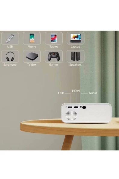 Portatif Akıllı Taşınabilir Projeksiyon Ev Sineması Bluetooth Wi-Fi 2GB Ram 32GB Hafıza Android 11 - 3