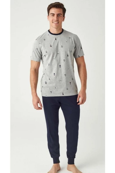 Mod Collection Çapalı Paça Lastik Bilekli Erkek Pijama Takım - 3