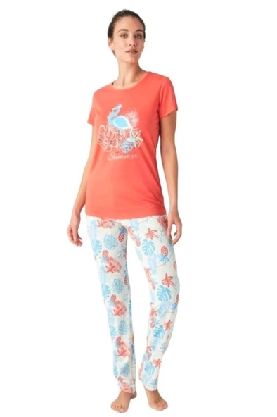 Mod Collection %100 Pamuk Kısa Kol Bayan Pijama Takım - 4