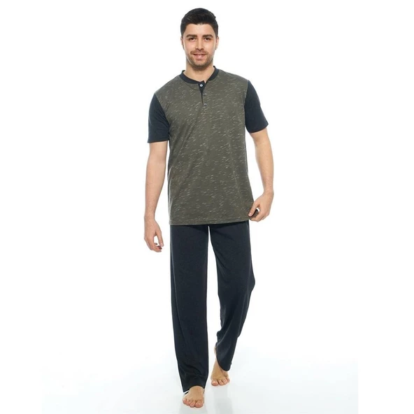 Estiva Desenli %100 Pamuk Günlük Erkek Pijama Takım
