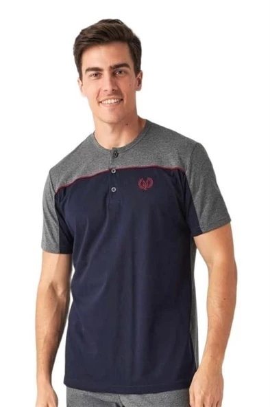 Mod Collection Günlük Kısa Kol Erkek Pijama Takım - 3
