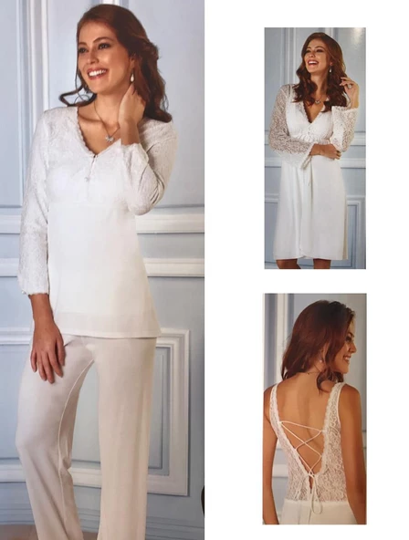 Pierre Cardin 5065 Çeyizlik 6'lı Penye Gecelik Sabahlık Tk. - 3