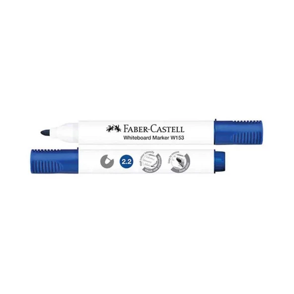 Faber Castell Tahta Kalemi W153 W.Board Markör Mavi - 10 Adet - 2