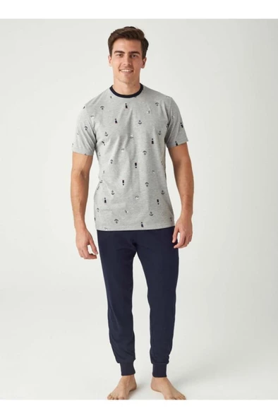 Mod Collection Çapalı Paça Lastik Bilekli Erkek Pijama Takım - 2