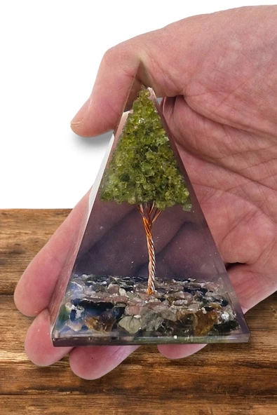 Orgonit Piramit Turmalin Ve Peridot Taşlı 32OP - 5