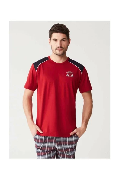 Mod 3240 Ekose Altı Kareli Penye Kısa Kol Erkek Pijama Takım - 4