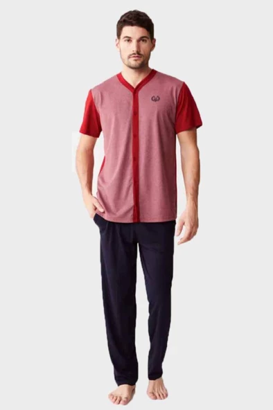 Mod Collection 3248 Boydan Düğmeli Erkek Pijama Takım - 2