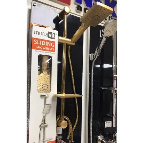 Monavit MVT3275 Mega Gold Sürgülü Altın Duş Başlığı ve Hortumu - 2