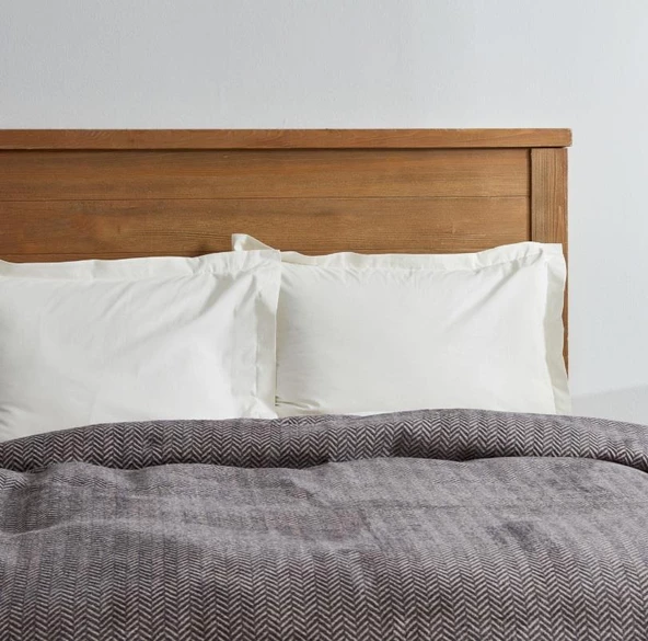 Karaca Home Sandra Gri Çift Kişilik Balık Sırtı Pamuk Battaniye - 3