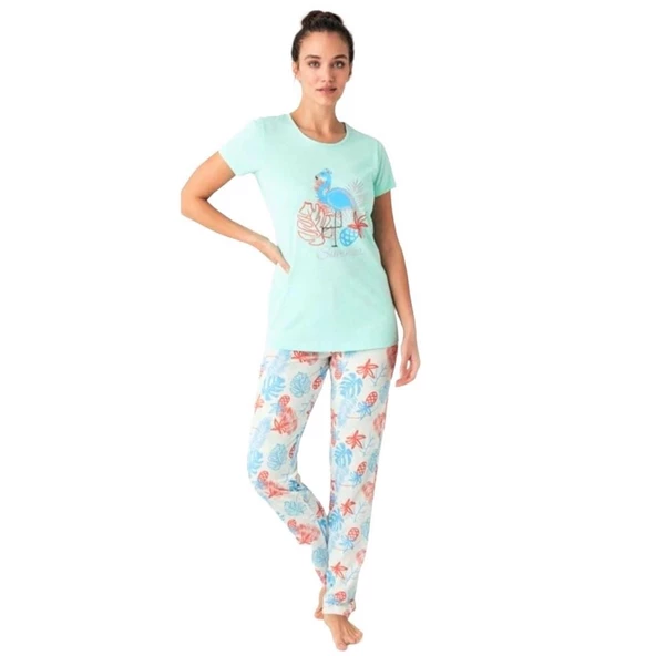 Mod Collection %100 Pamuk Kısa Kol Bayan Pijama Takım