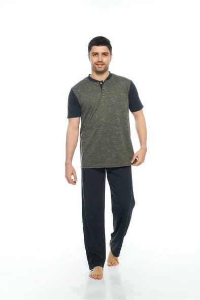 Estiva Desenli %100 Pamuk Günlük Erkek Pijama Takım - 4