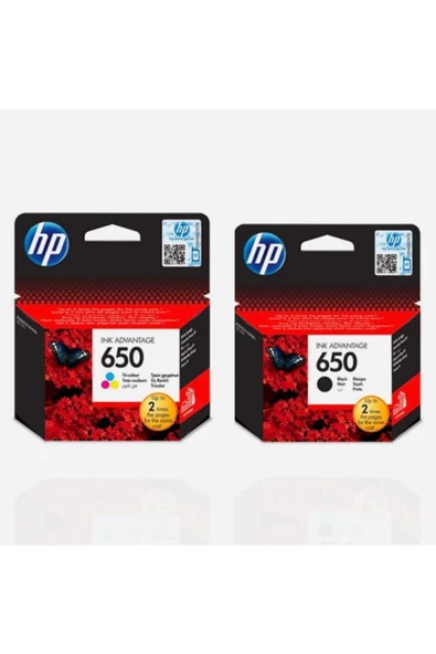 Hp Cz101ae Cz102ae 650 Siyah Ve Üç Renkli Kartuş