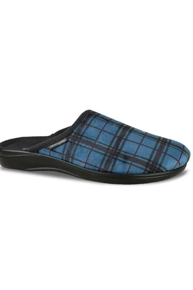 Ceyo Nomi Anatomik Kapalı Kışlık Kareli Erkek Terlik - 5