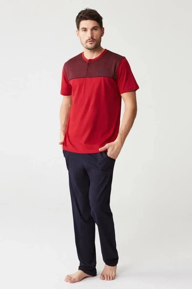 Mod 3259 Pamuklu Yazlık Kısa Kol Erkek Pijama Takım - 2