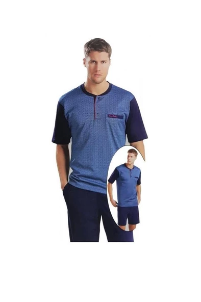 Pierre Cardin 5038 3'lü Çeyizlik Şortlu Erkek Pijama Takım - 3