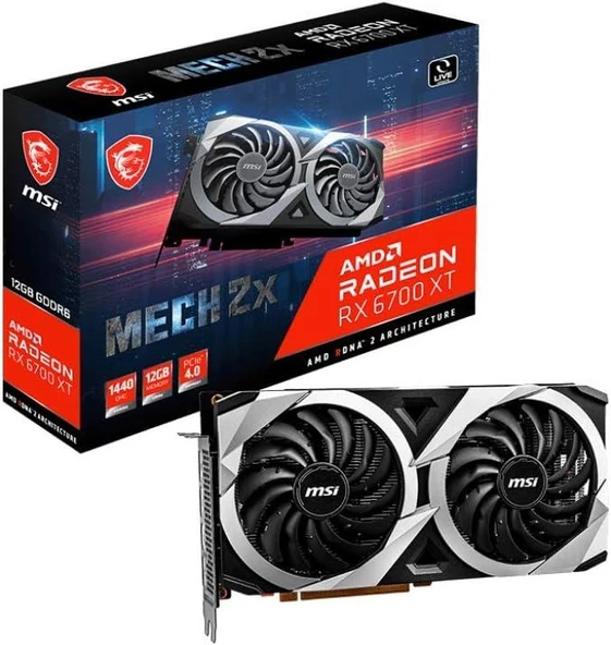 MSI RX 6700 XT Mech 2X 12G OC 192 Bit GDDR6 12 GB Ekran Kartı