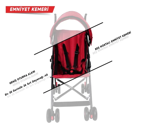 Rival Tokyo Hafif Baston Bebek Arabası RV108 Gri - 4