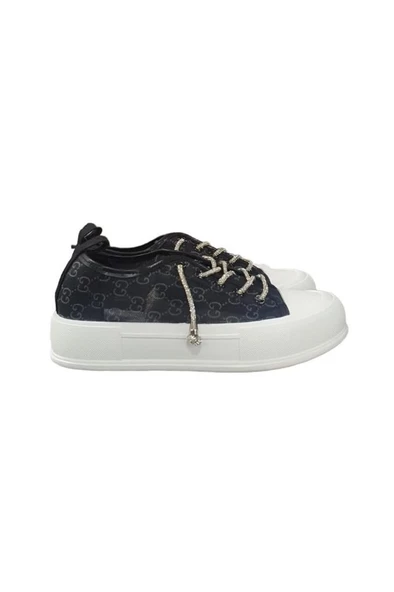 Guja Taşlı Bağcıklı Üstü Tekstil Sneaker Bayan Spor Ayakkabı - 11