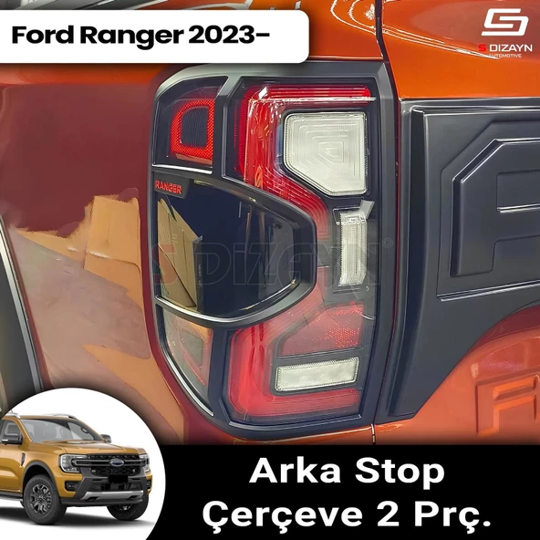 S-Dizayn Ford Ranger 4 ABS Plastik Arka Stop Çerçevesi 2 Prç. 2023 Üzeri A+ Kalite