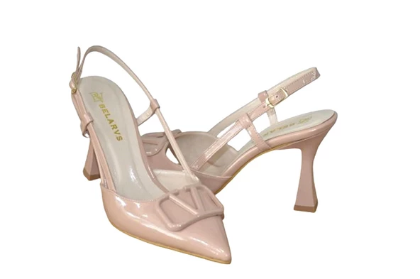 Kadın Tokalı Arkası Açık Topuklu Ayakkabı ( SMX-0238 ) - 4