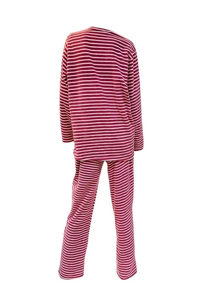 Ciciten 22320 Çizgili Kışlık Kalın Bayan Polar Pijama Takım - 8