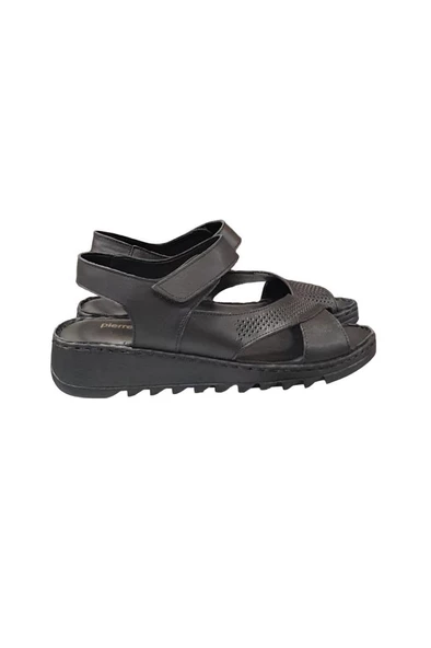 Pierre Cardin Deri Cırtlı Anatomik Bayan Sandalet Ayakkabı - 6