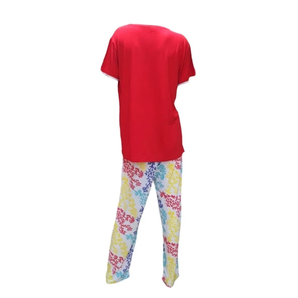 Bludream Düğmeli Viskon Büyük Beden Bayan Pijama Takım - Resim 3