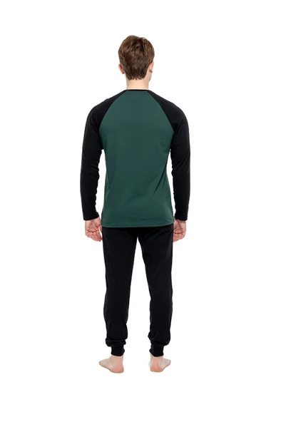 Mod Collection Pamuklu Sıfır Yaka Erkek Pijama Takım - 6
