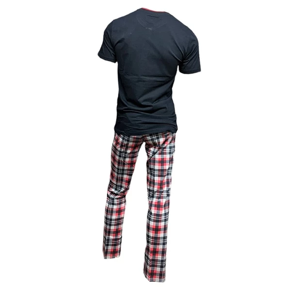 Mod Collection %100 Pamuk Ekose Kareli Erkek Pijama Takım - 2