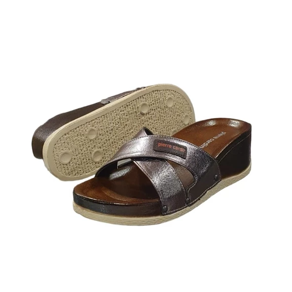 Pierre Cardin Üstü Çapraz Anatomik Dolgu Topuk Bayan Terlik - 3