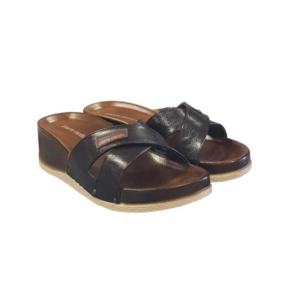 Pierre Cardin Üstü Çapraz Anatomik Dolgu Topuk Bayan Terlik - 7
