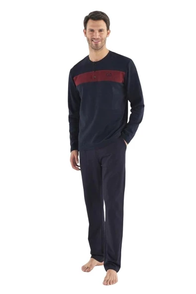Mod Collection Patlı Selanik Kumaş Kışlık Erkek Pijama Takım - 7