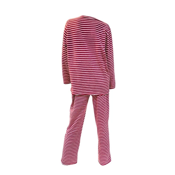 Ciciten 22320 Çizgili Kışlık Kalın Bayan Polar Pijama Takım - 4