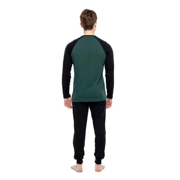 Mod Collection Pamuklu Sıfır Yaka Erkek Pijama Takım - 3