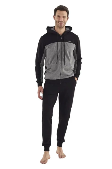Mod Collection Fermuarlı Kapüşonlu Kışlık Erkek Eşofman Takım - 2