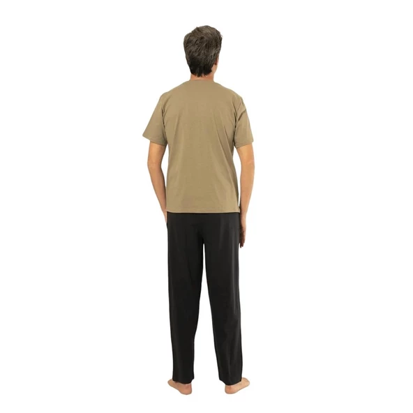 Estiva Patlı Sıfır Yaka Pamuklu Kısa Kol Erkek Pijama Takım - 2