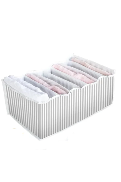 Periboia Akordiyon Çekmece Düzenleyici Organizer 8 Gözlü L Beden Çorap Çamaşır Havlu Düzenleyici - 3